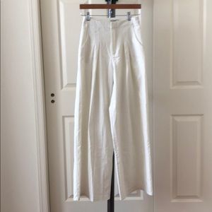Rehab Ivory Cotton/Linen Wideleg Pants